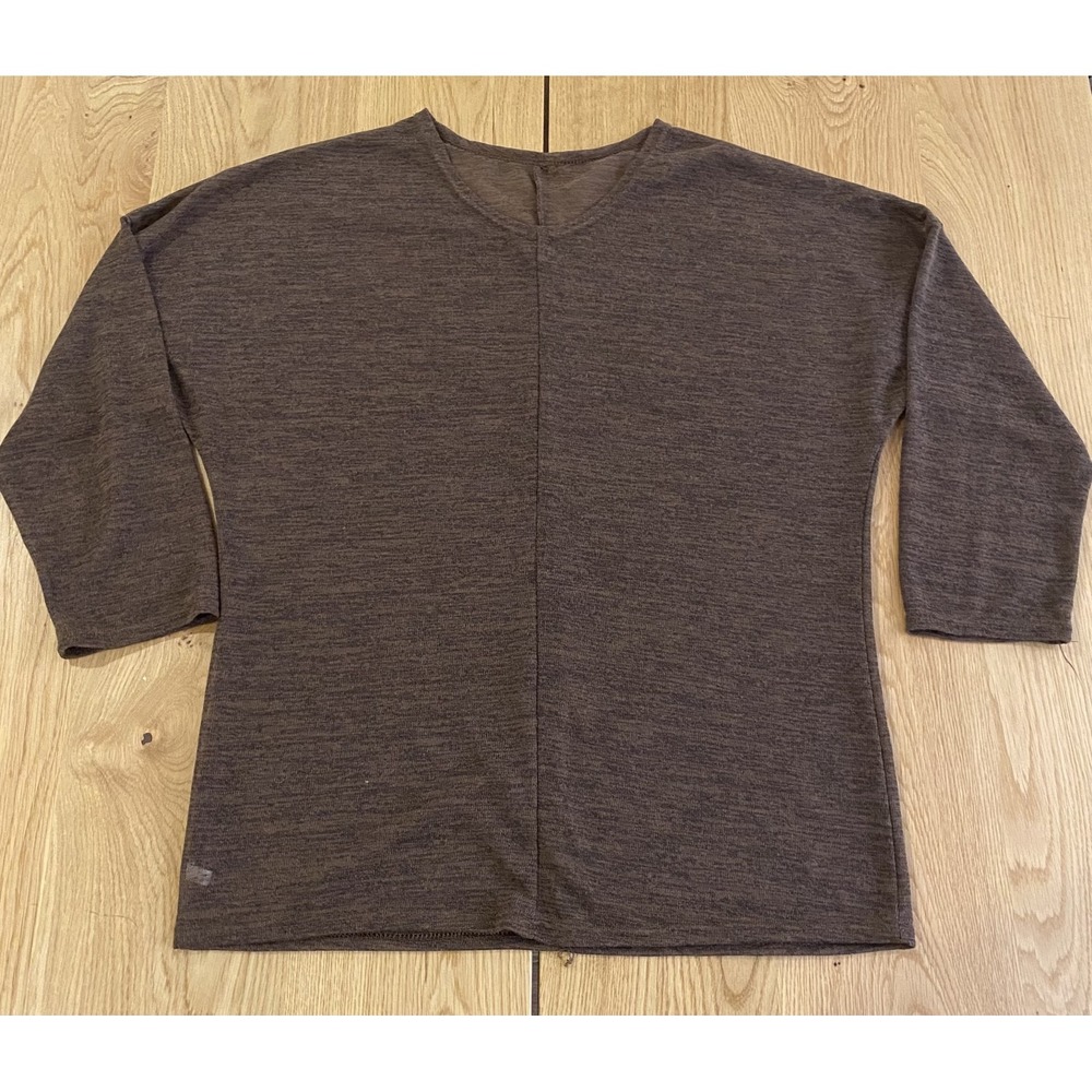Layer up Sheer Sweater Women's XL 3/4 sleeve Brown Black Heather  FALL